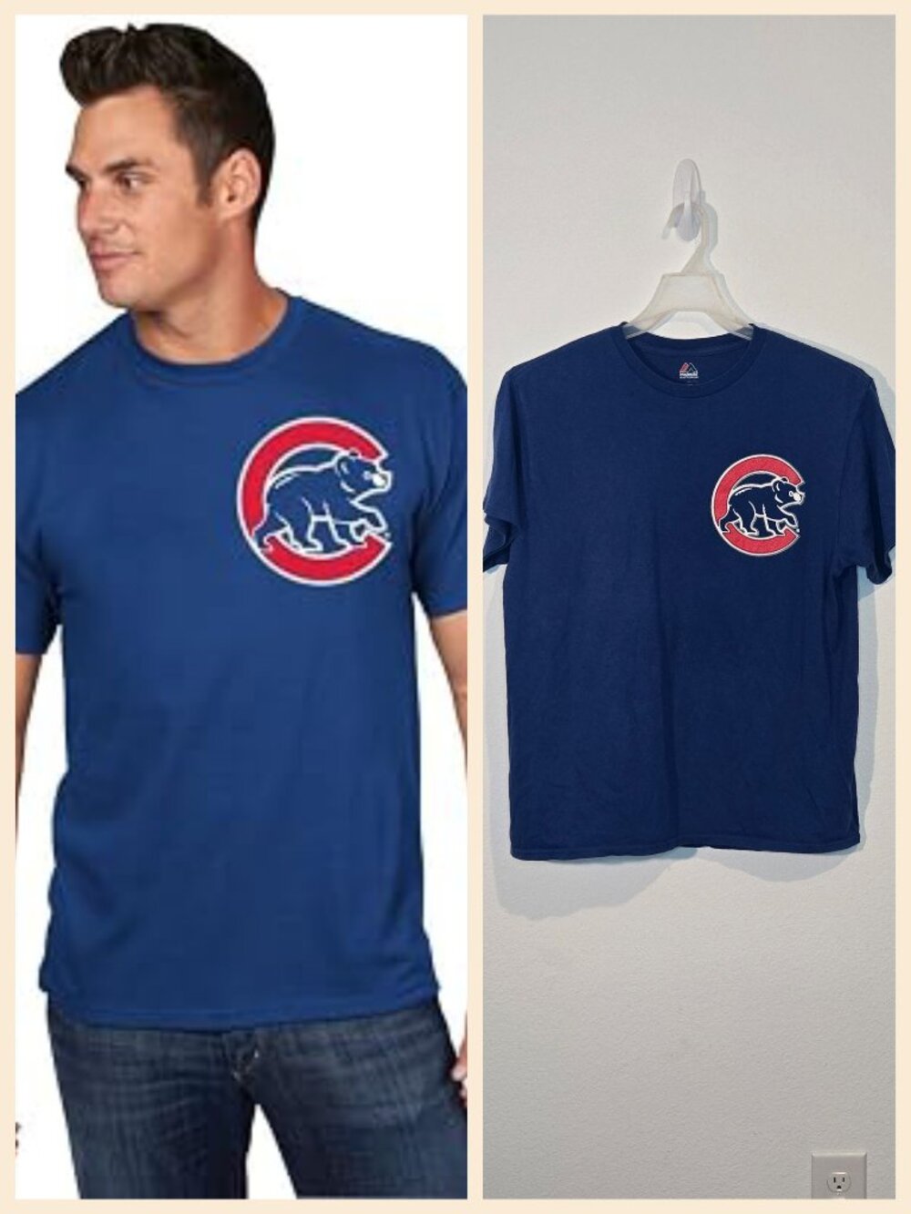 CHICAGO CUBS BLUE T-SHIRT LESTER 34 SIZE L